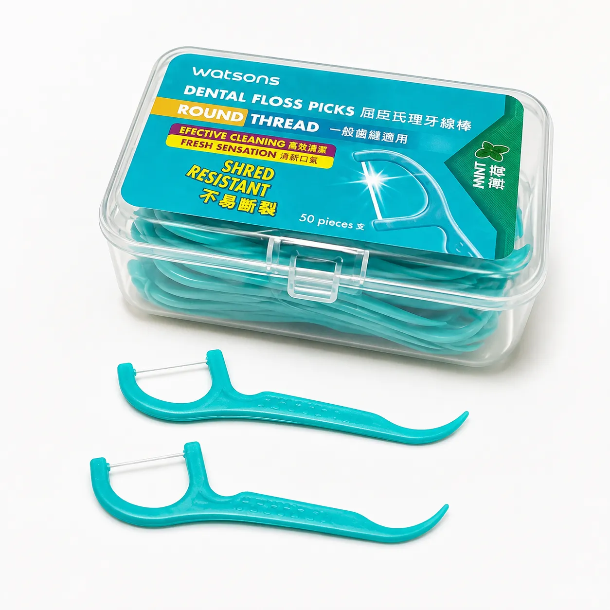 Dental Floss Picks Round Thread Mint 50 piece