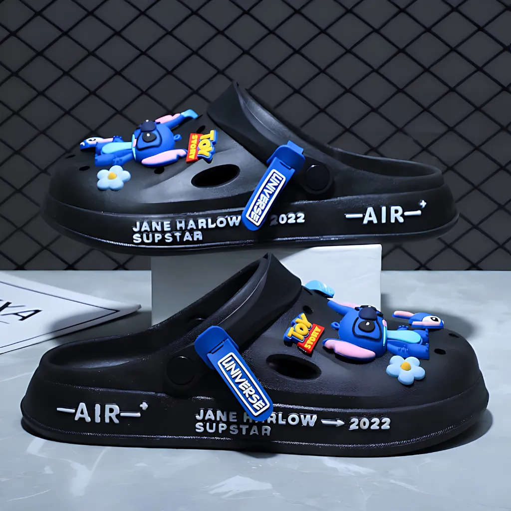 Universe Astronaut Charm Clogs For Men - Black Blue