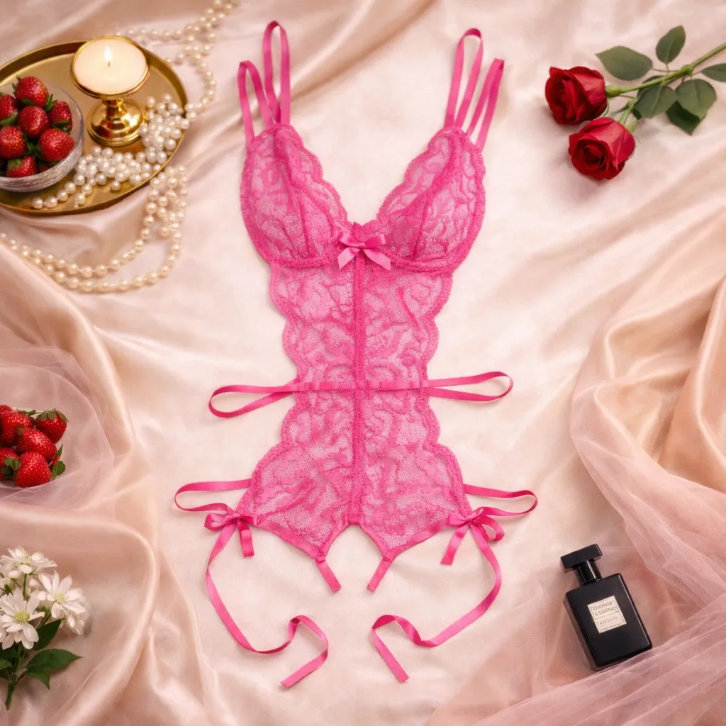 Imported Unique Lingerie Set - Pink (China)