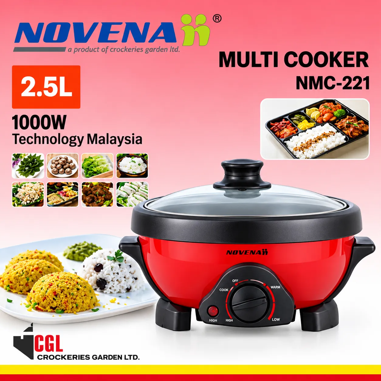 Novena Multi Cooker NMC-221 -2.5 L