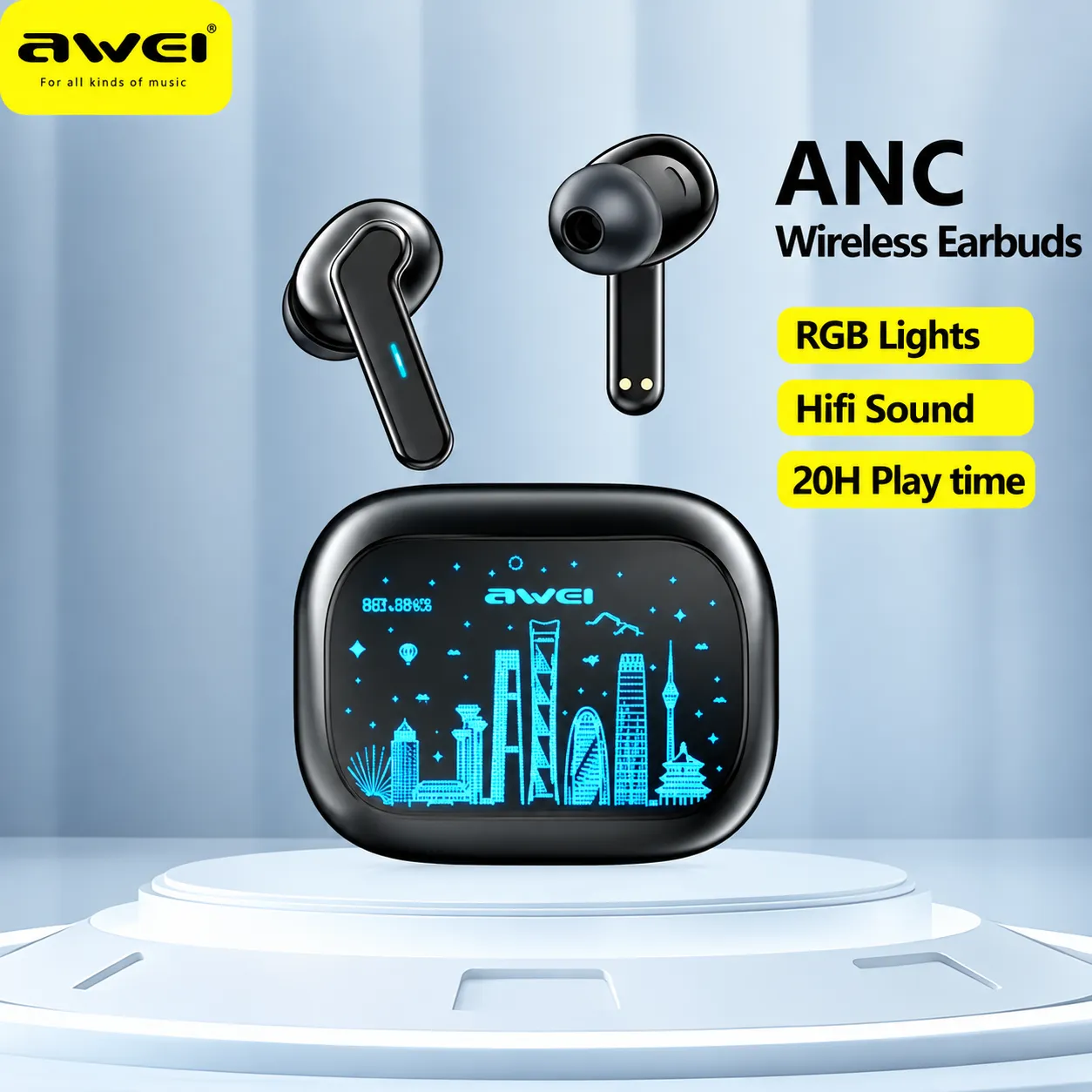 Awei T53ANC Wireless Bluetooth Earbuds