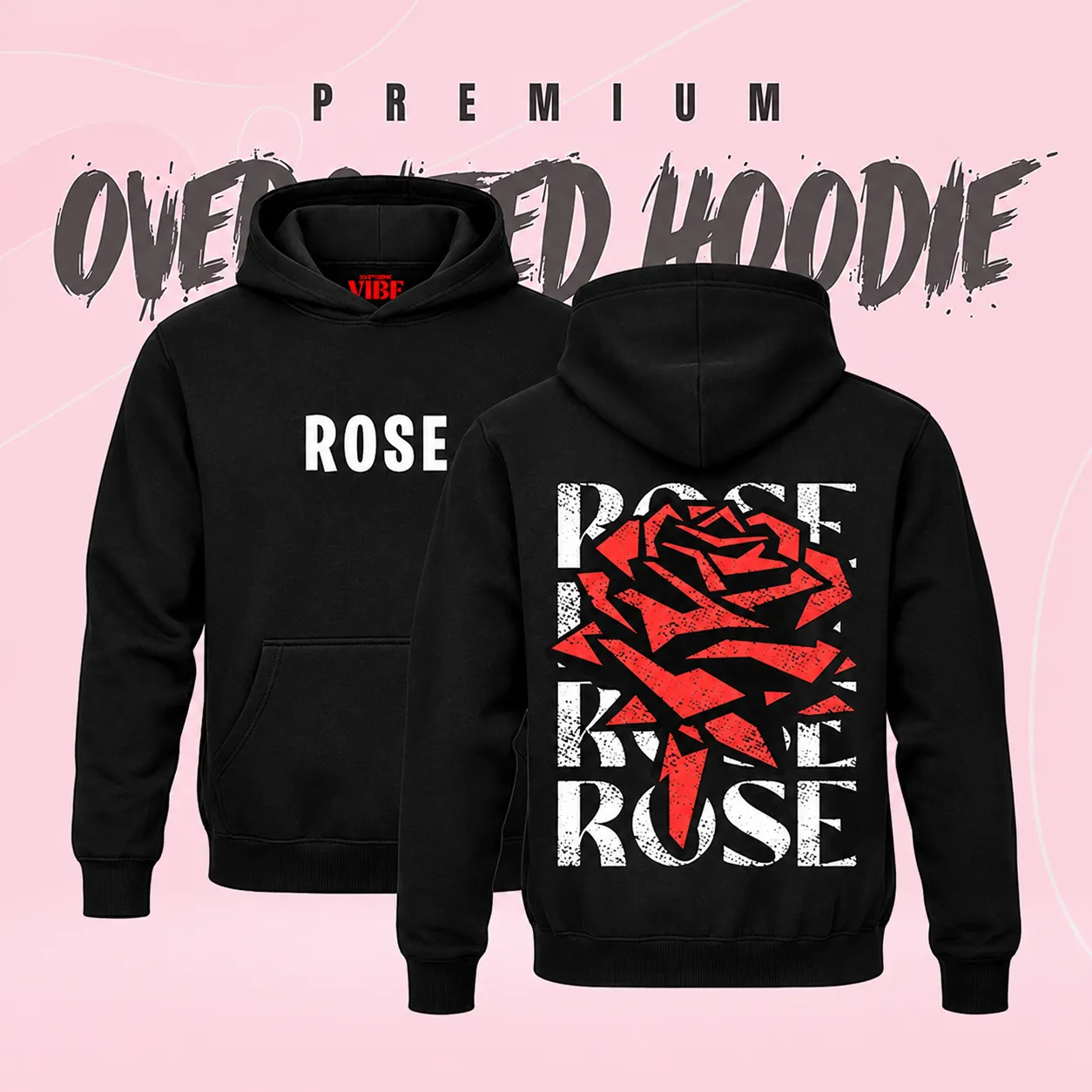 Zunkies Premium Rose Drop Shoulder Hoodie
