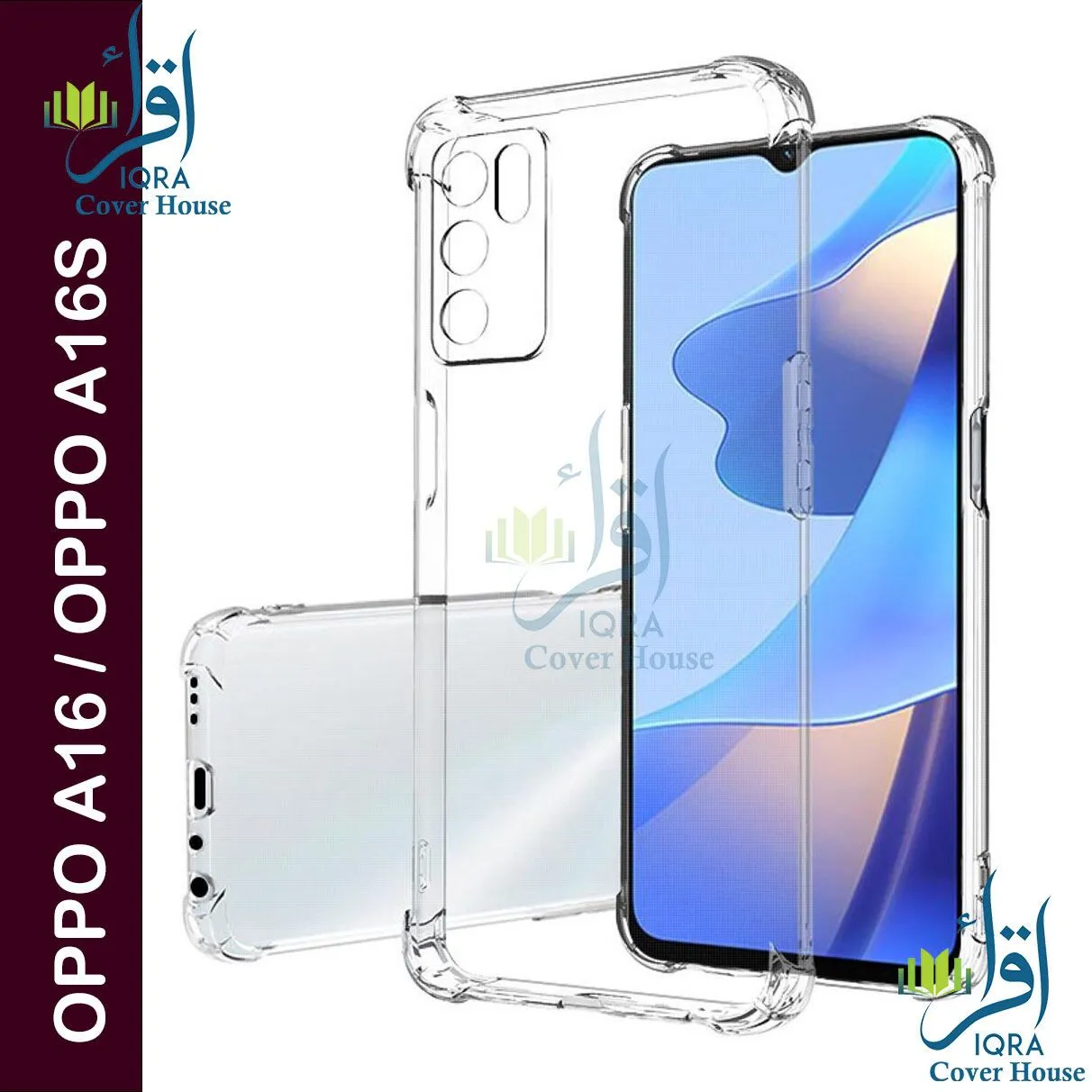 Transparent back cover For OPPO A16 A16S Luxury transparent Protect Back Cover Soft Case