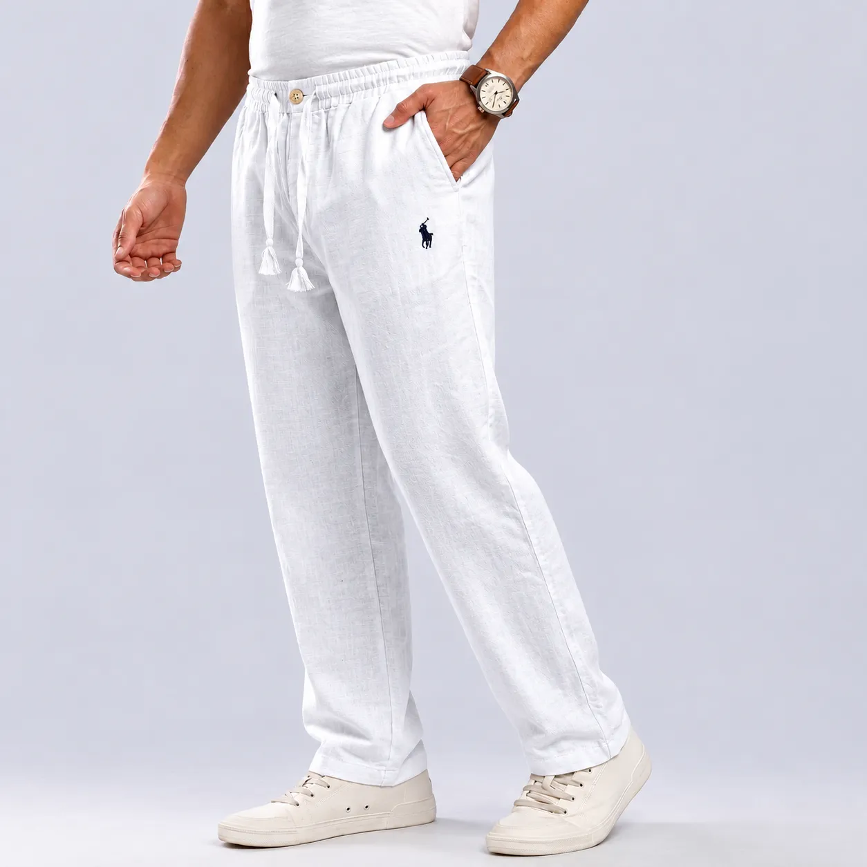 Men’s Old Money Drawstring Casual Pants