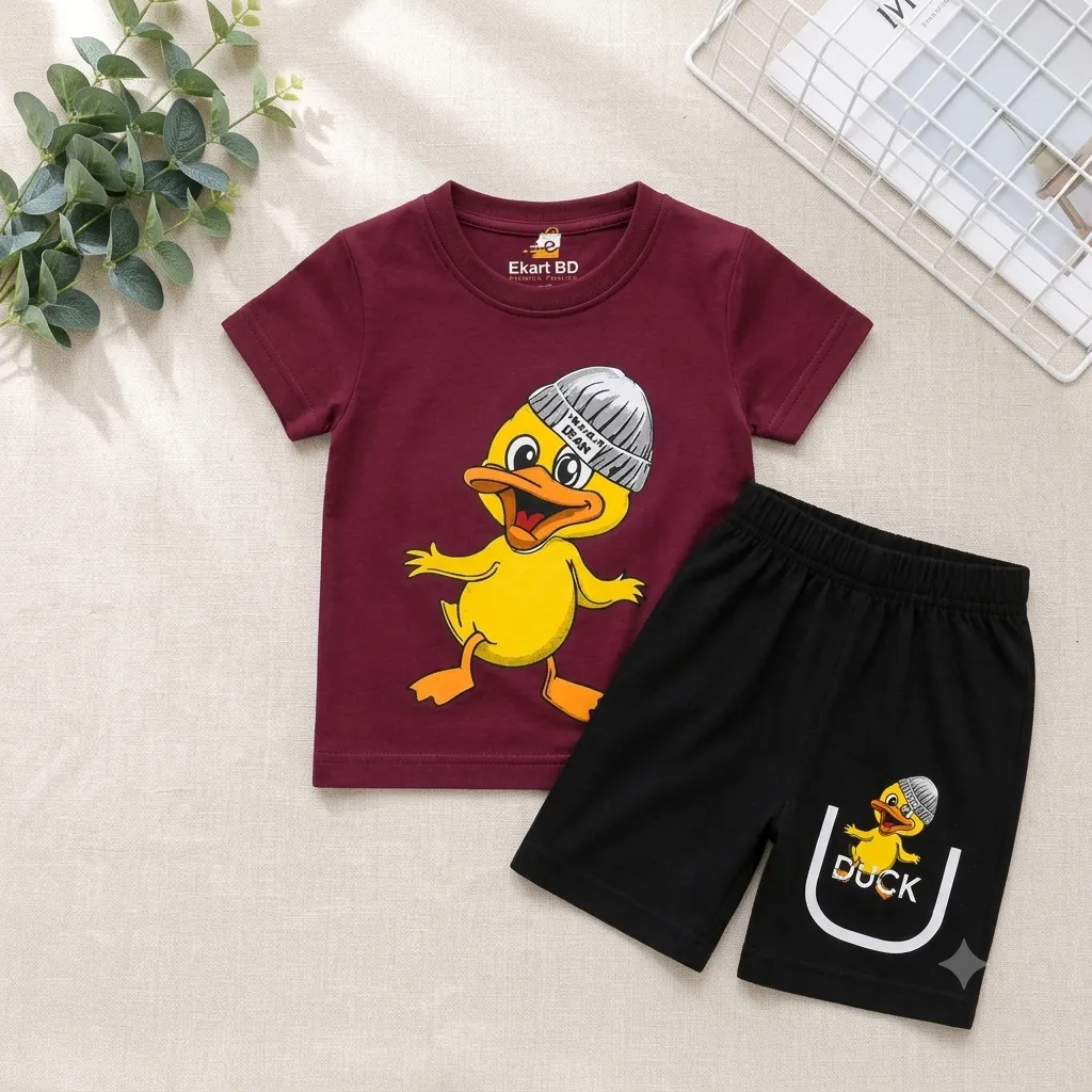 Kids Premium Cotton T-Shirt & Shorts Set