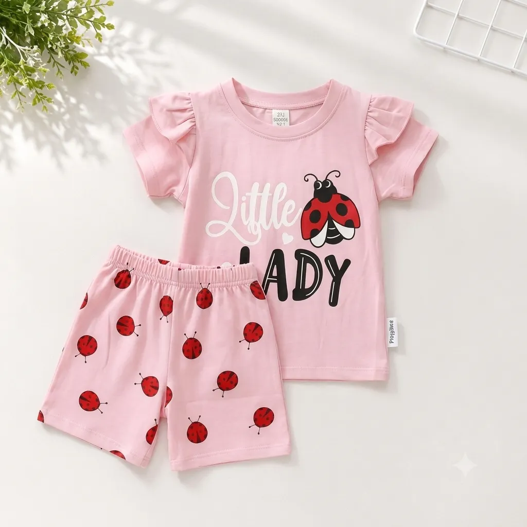 Kids Butterfly Cotton t shirt & Pant Set