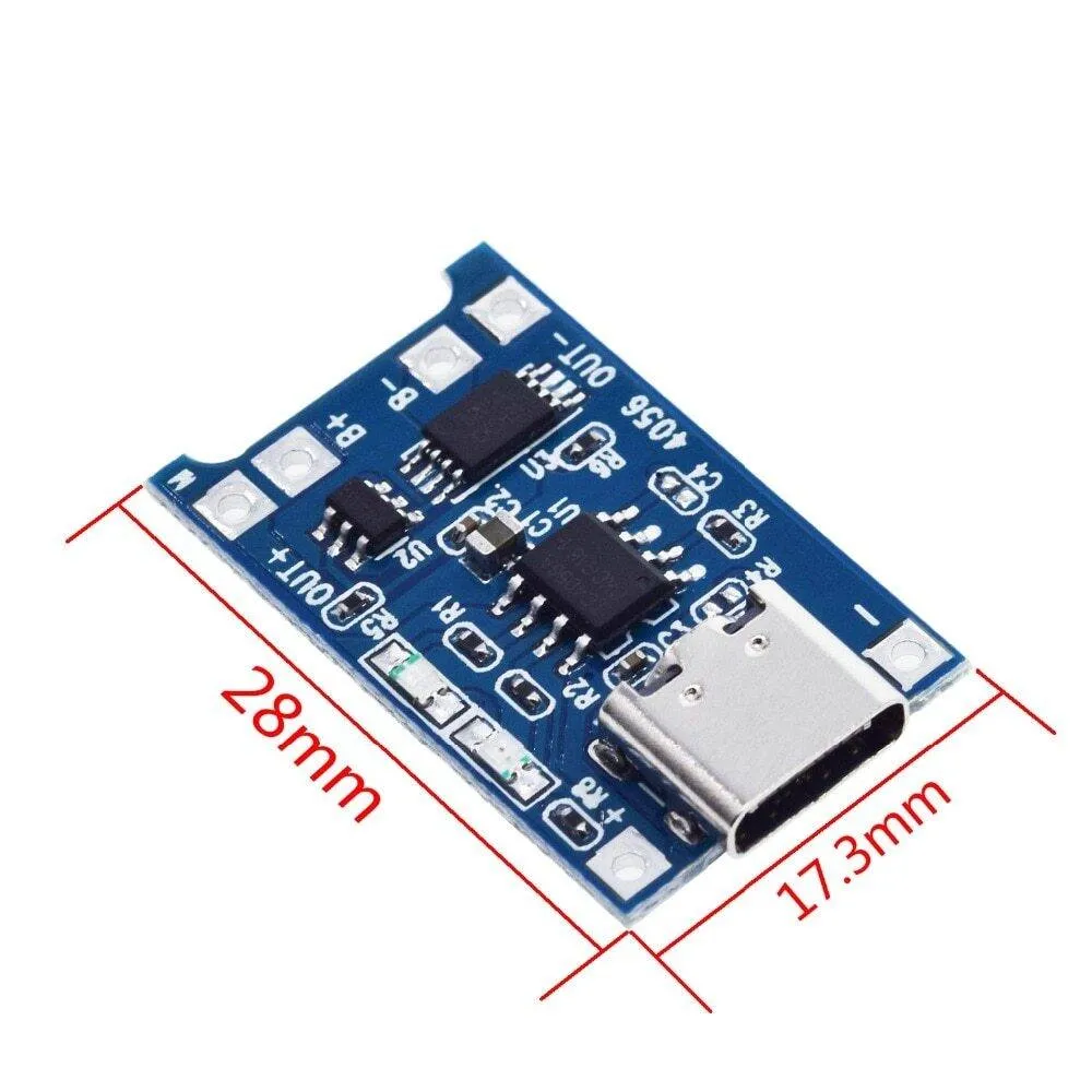 TP4056 Dual Protection Lithium-ion Battery Charging Module (Type C USB Input)