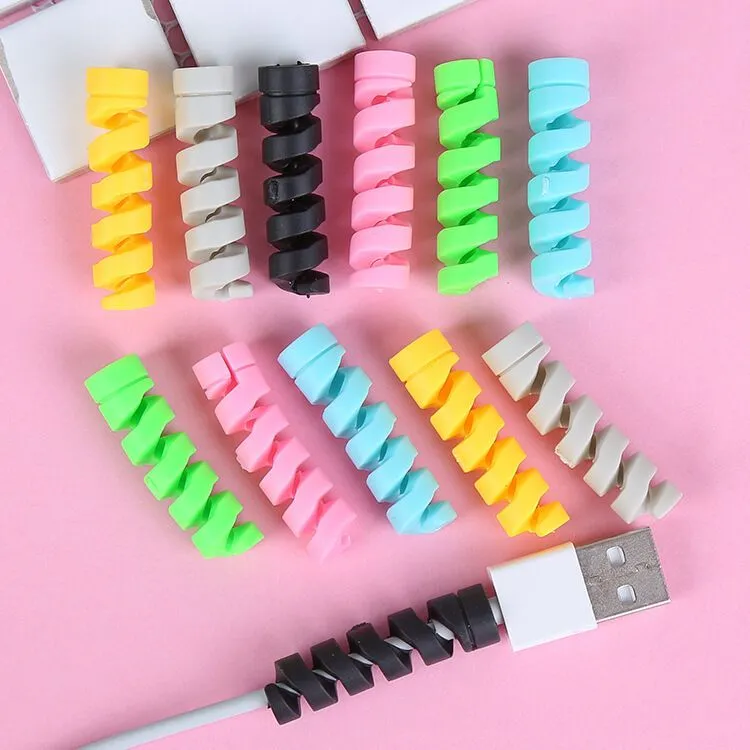 4Pcs Spiral Charging Cable Protector Cord Saver