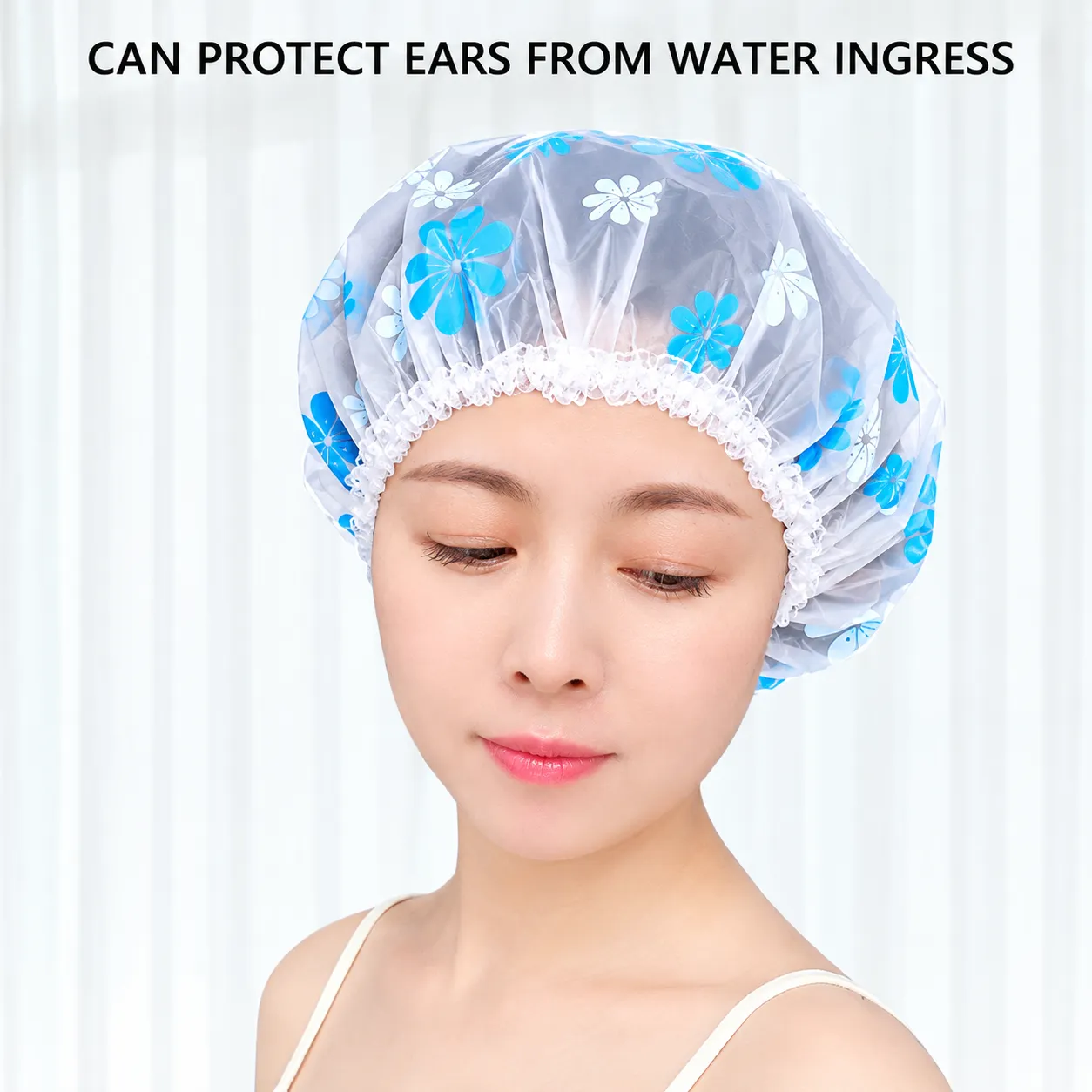 Waterproof Women's Shower Cap - Reusable Bath Cap 1Pc