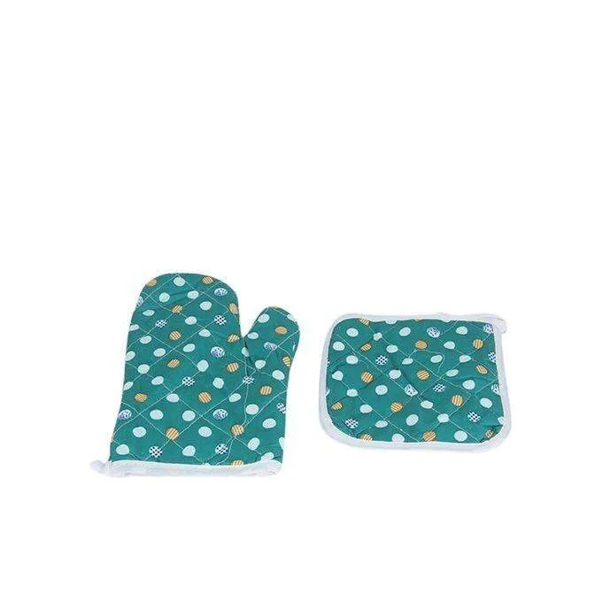 Oven Gloves - Blue Heat Resistant Kitchen Gloves