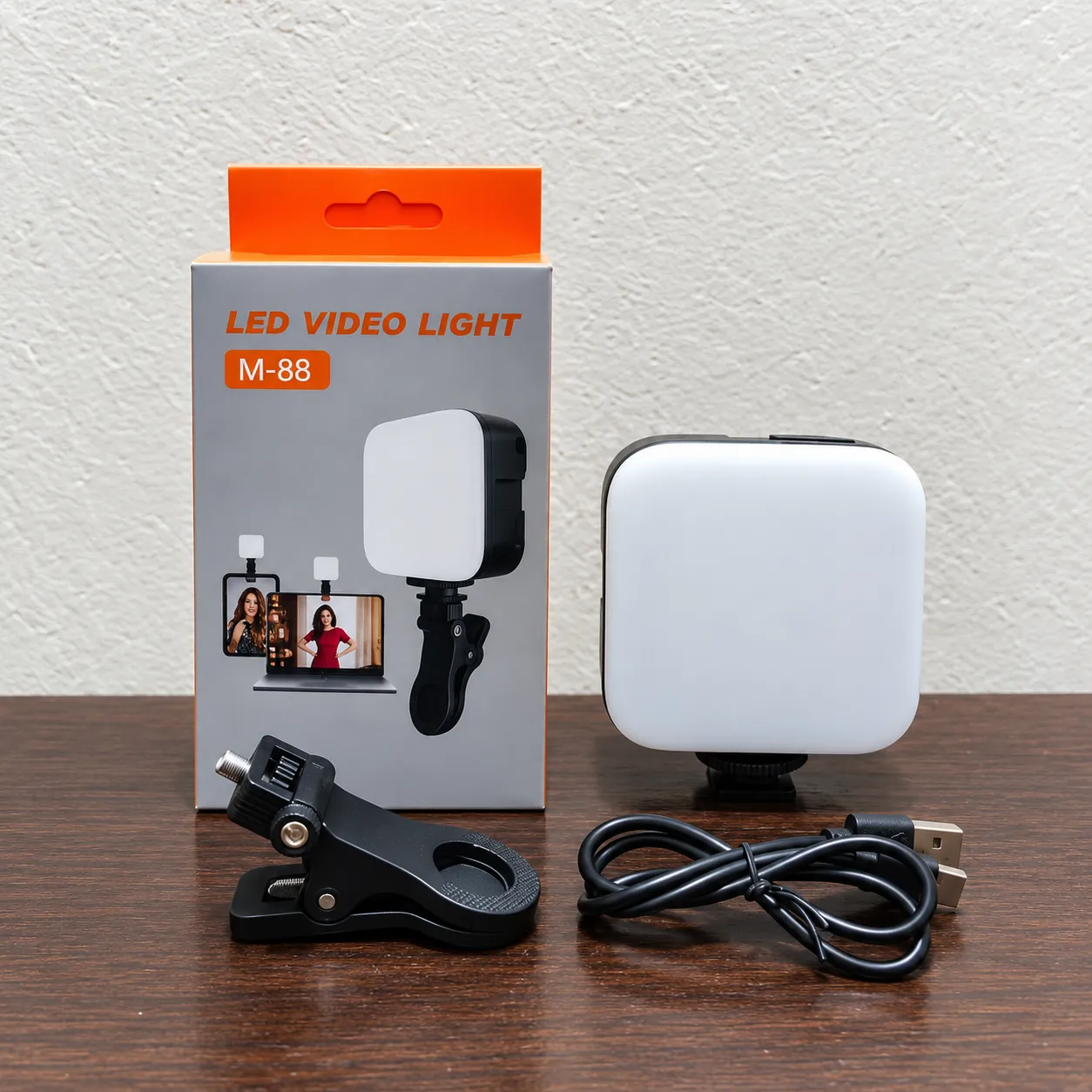 M88 LED Video Light | Rechargeable Fill Light for Mobile & Camera | Vlogging, YouTube & Live Streaming | Free L7 Mini Tripod