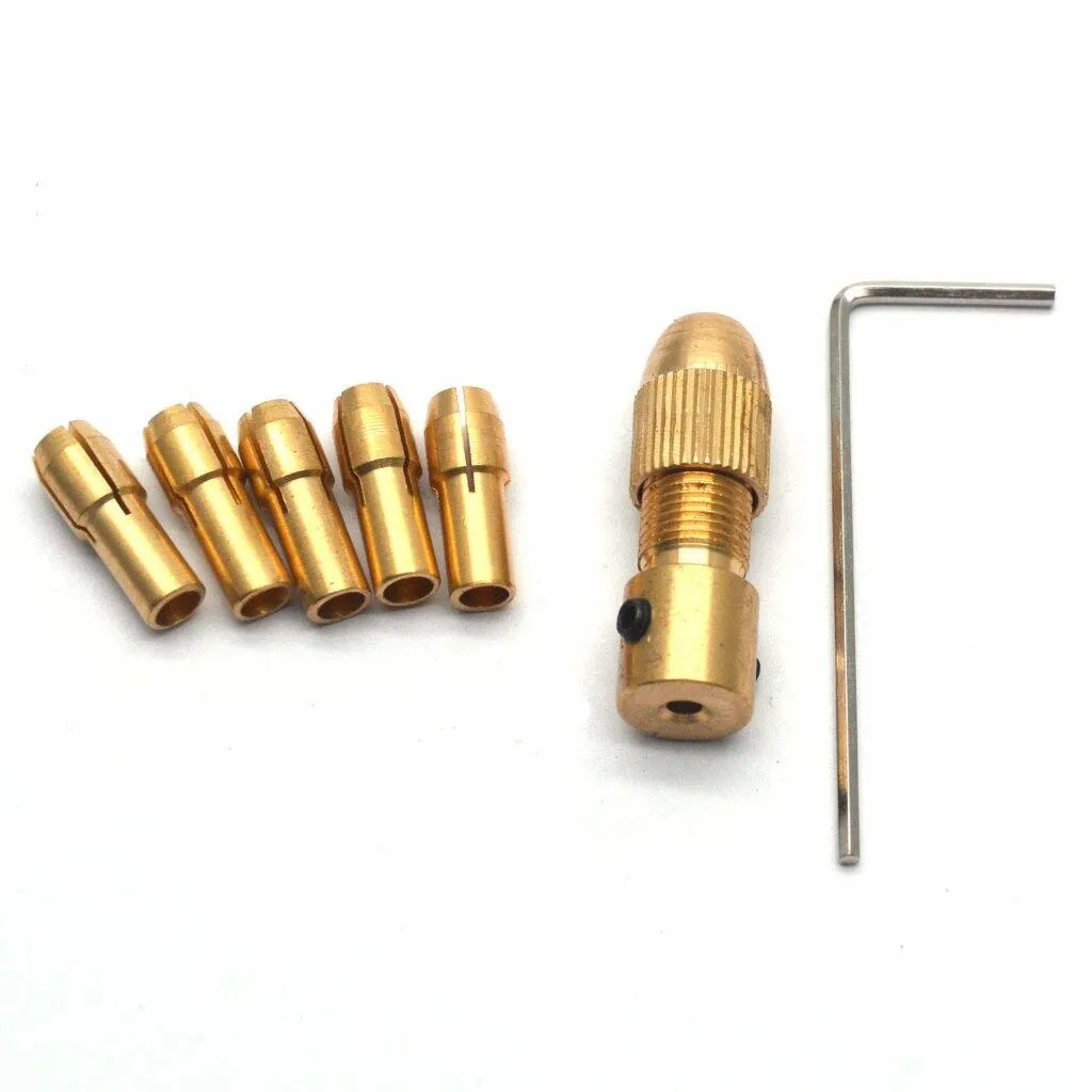 Small Drill Chuck Set 5mm Electric Motor Drill Chuck Micro-Twist Drill Chuck Tool Set 0.5-3.0mm drill collet for 775 DC Motor