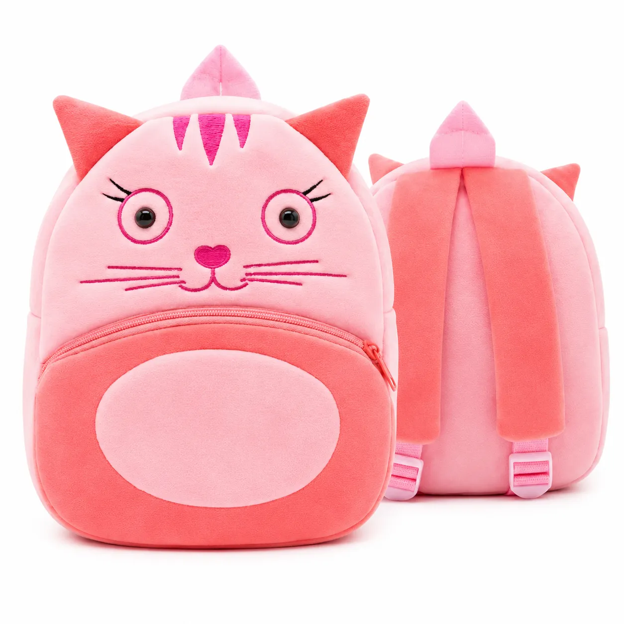 10x11 Inches Toddler Plush Cute Cat Backpack Cute Baby Backpacks for Boy Girl Mini Backpack Preschool Baby Schoolbag