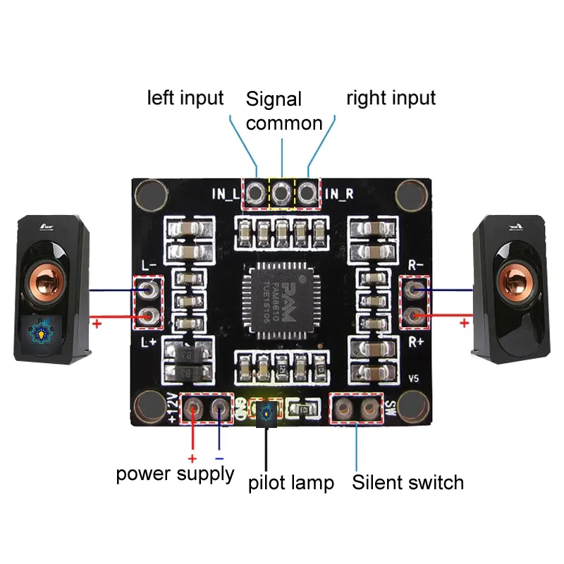 PAM8610 digital power amplifier board 2 x15w dual channel stereo mini class D power amplifier board