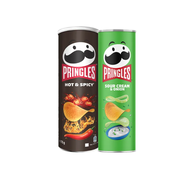 Pringles Hot & Spicy + Sour Cream & Onion Chips Combo Pack (2pcs)