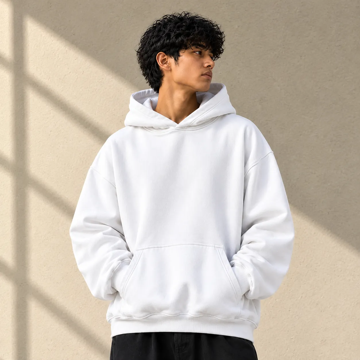 Zunkies Premium White Drop Shoulder Hoodie