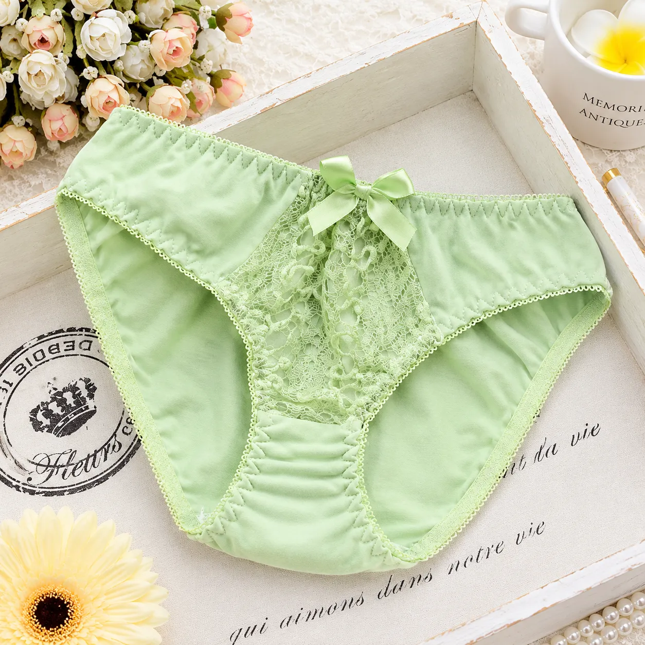 Imported Love Jul Bra Panty Set - Green