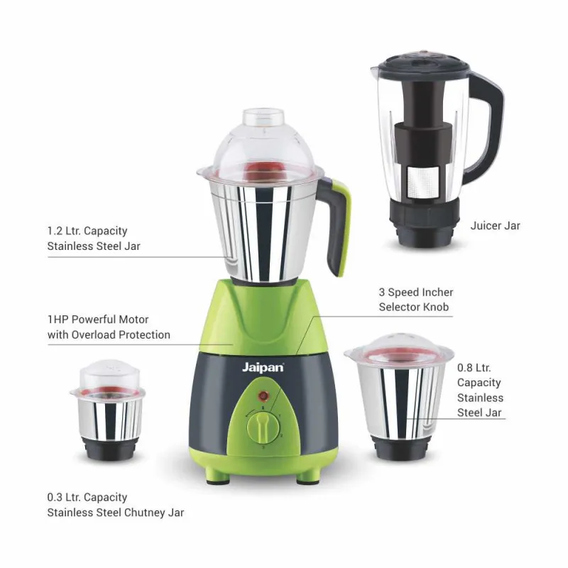 Jaipan 1 HP Fruttica Mixer Grinder Juicer - 750 watt