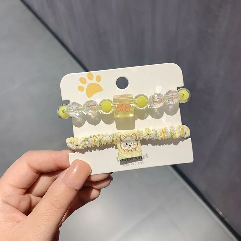 Superb Trendsetter -Upscale Living -Cute cartoon scrunchies elastic hair bands for girls and women's- Inventive Choice