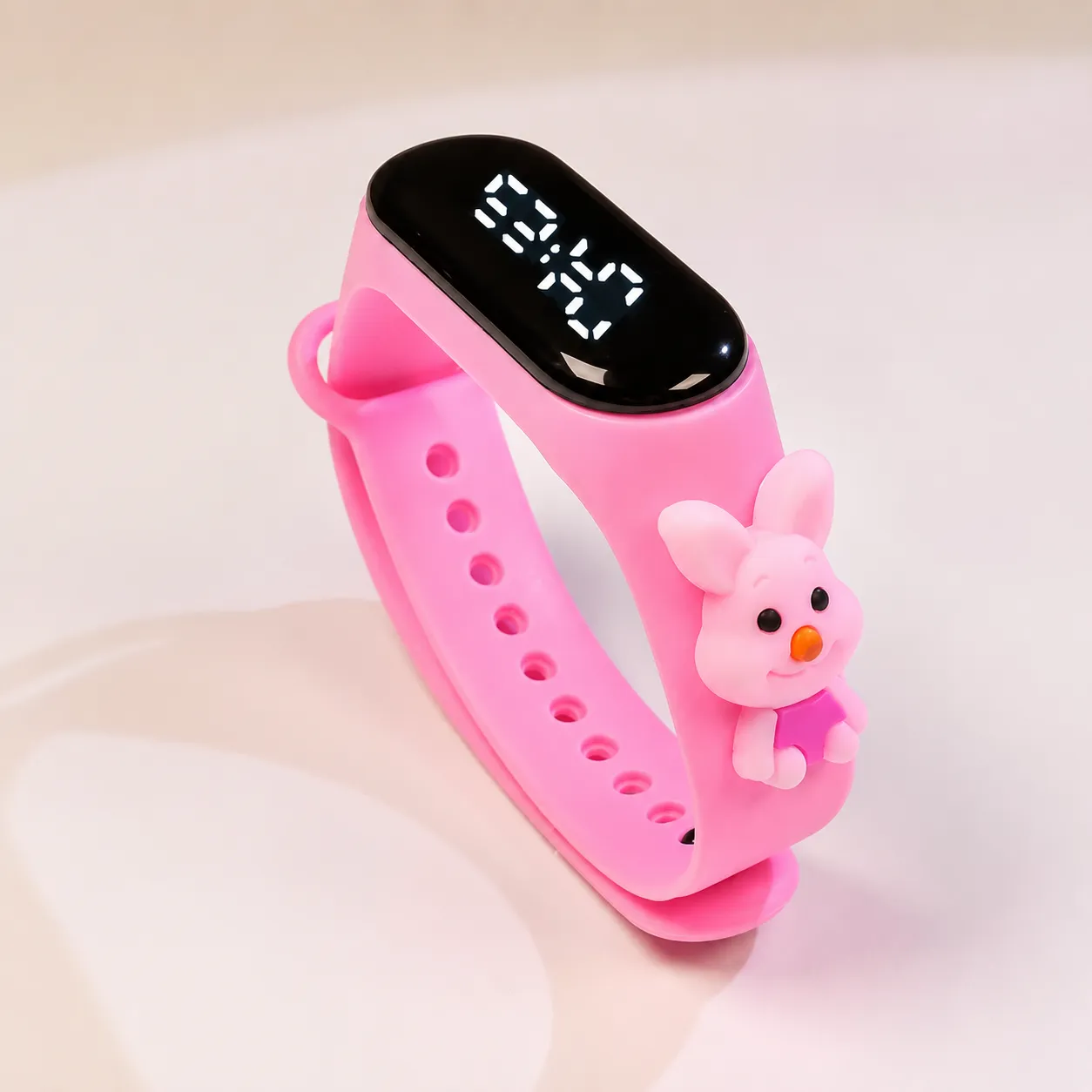 Pink Doll Waterproof LED Silicone Bands Kids Watches for Boys and Girls