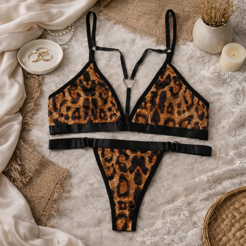 Europian Style Tiger Print 3 Point Bikini Set