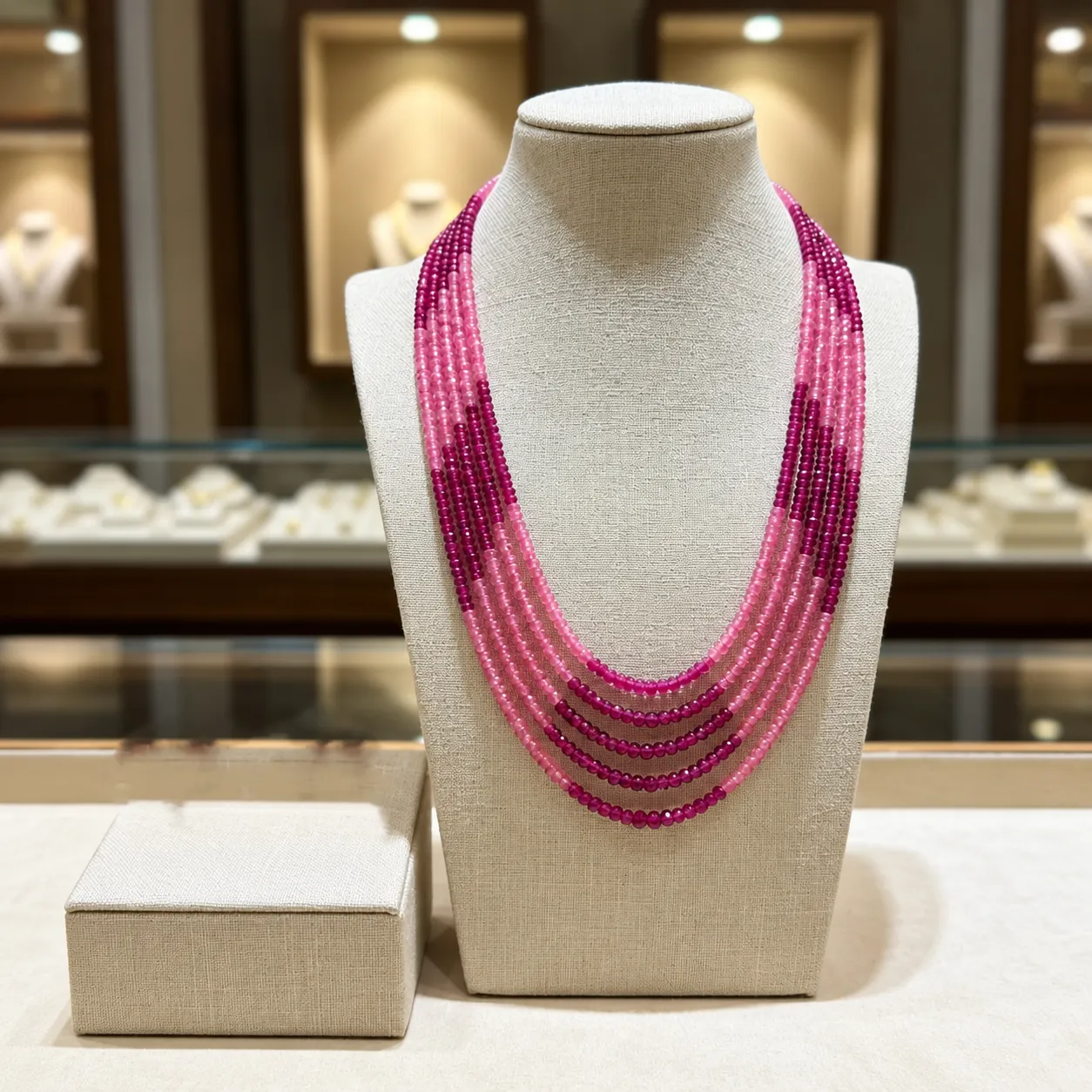 Original Multicolor Stone 5 Layer Necklace