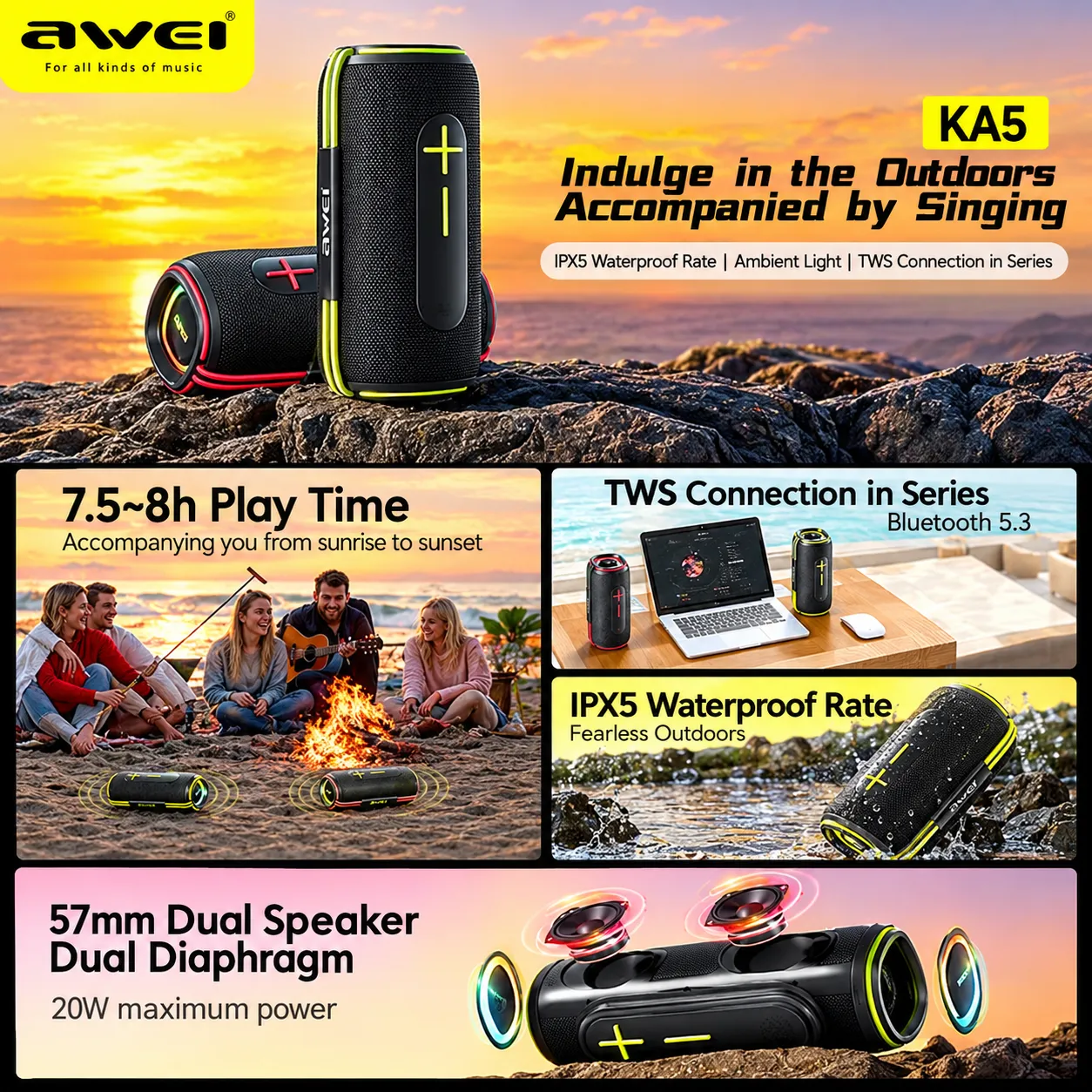 Awei KA5 Wireless Speaker