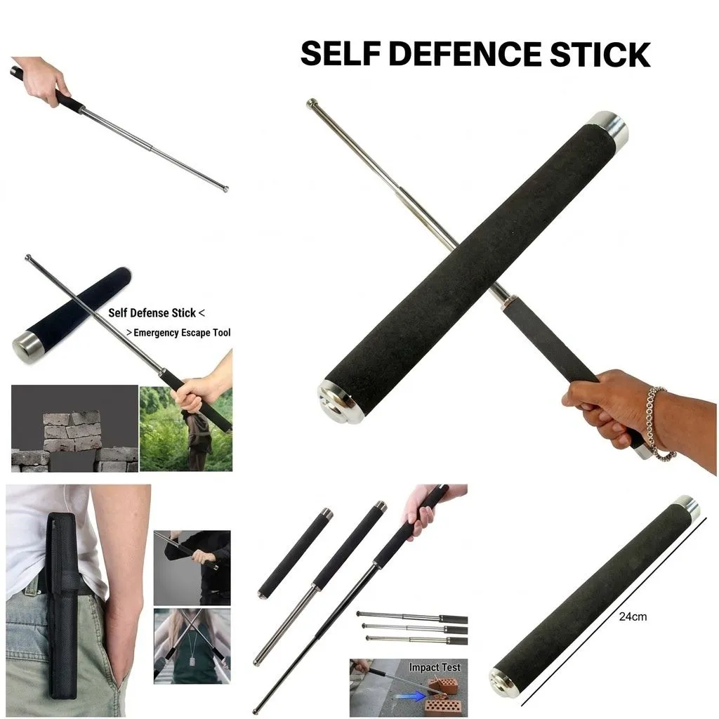 Metal Extendable Self-Defense Stick with Bag Metal Extendable Self-Defense Stick with Bag