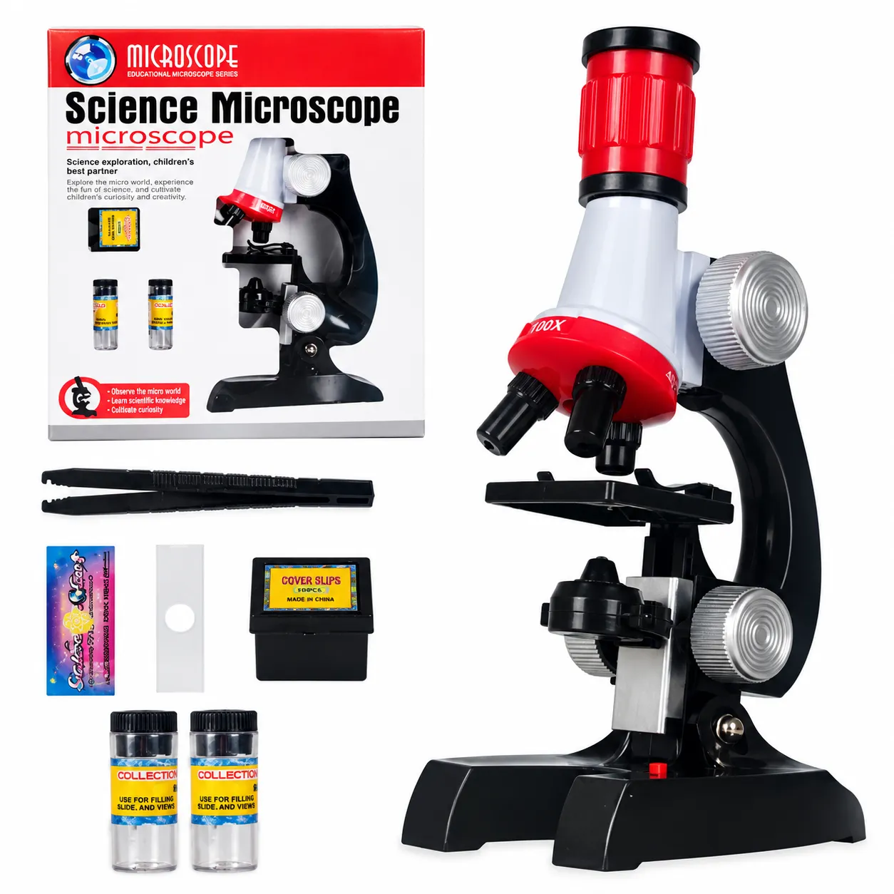 1200X Biological Microscope Educational Toy for Kids, Ideal for Science Learning, Discovery, and STEM Fun.