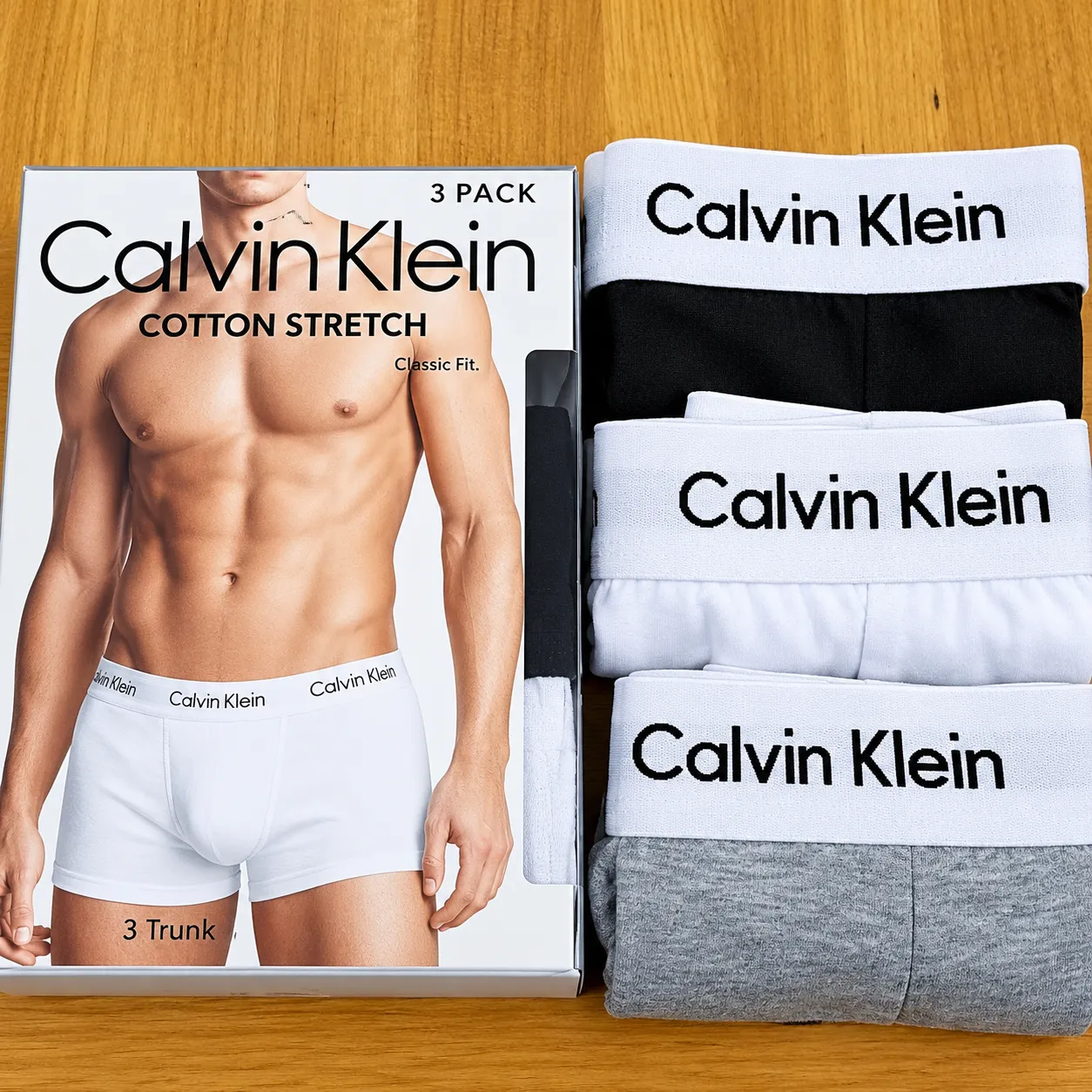 Calvin Klein Underwear Pack of 3 Pieces Premium Cotton Boxer Underwear for Men- Underwear