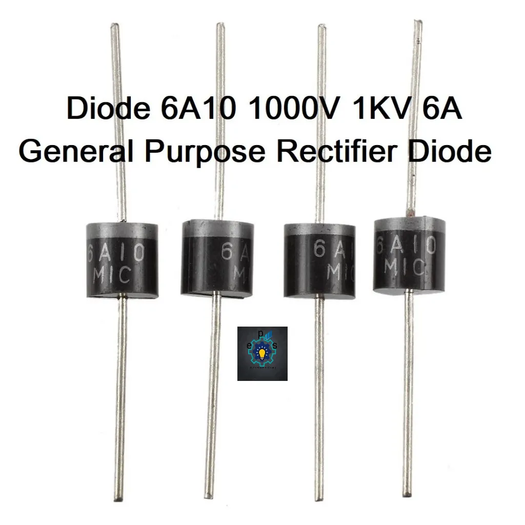 5Pcs- 6A10 Diode 6A10 1000V 6A General Purpose Rectifier Diode 6A 6A10 1KV Silicon Junction Diode 2 Pin Leads