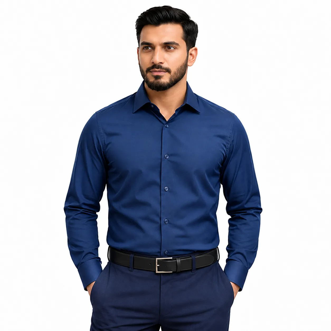 Men’s Navy Blue China Premium Formal Shirt