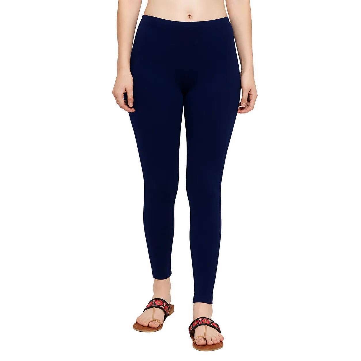 Midnight Ankle Length Cotton Leggings for Women