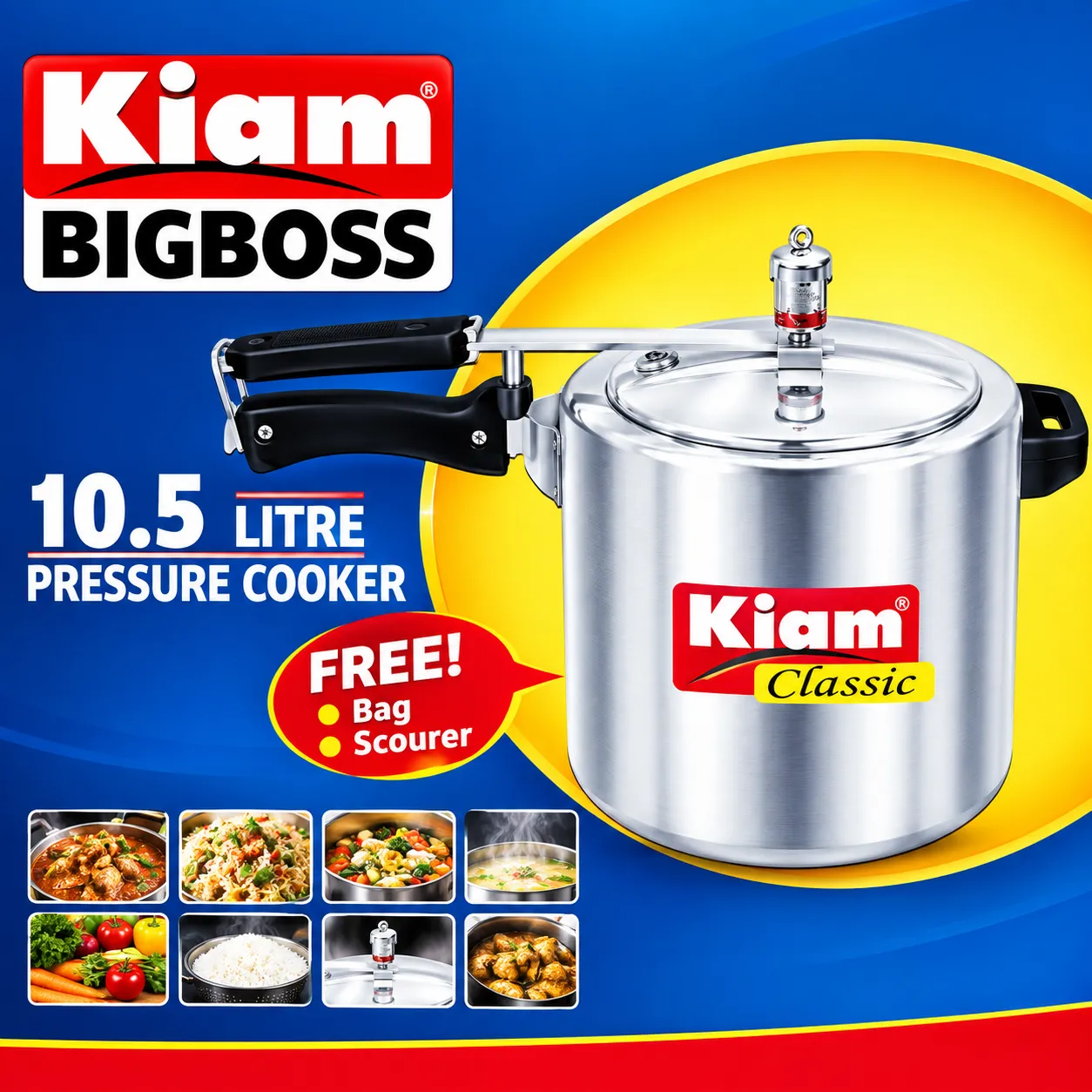 Kiam Classic Big Boss Pressure Cooker 10.5 Liters