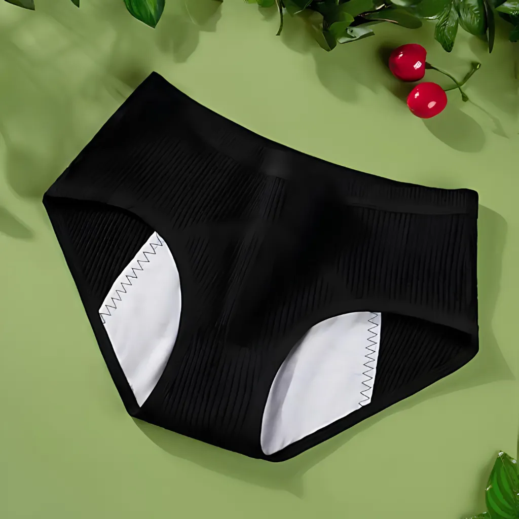 Women's Cotton Satin Seamless Panty - Black
