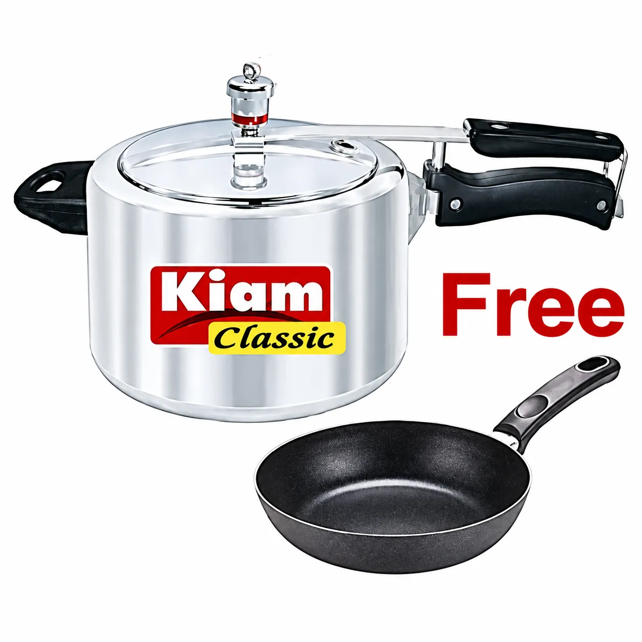 Kiam Classic Pressure Cooker 4.5 Litter with Free Non Stick Fry Pan 14 CM