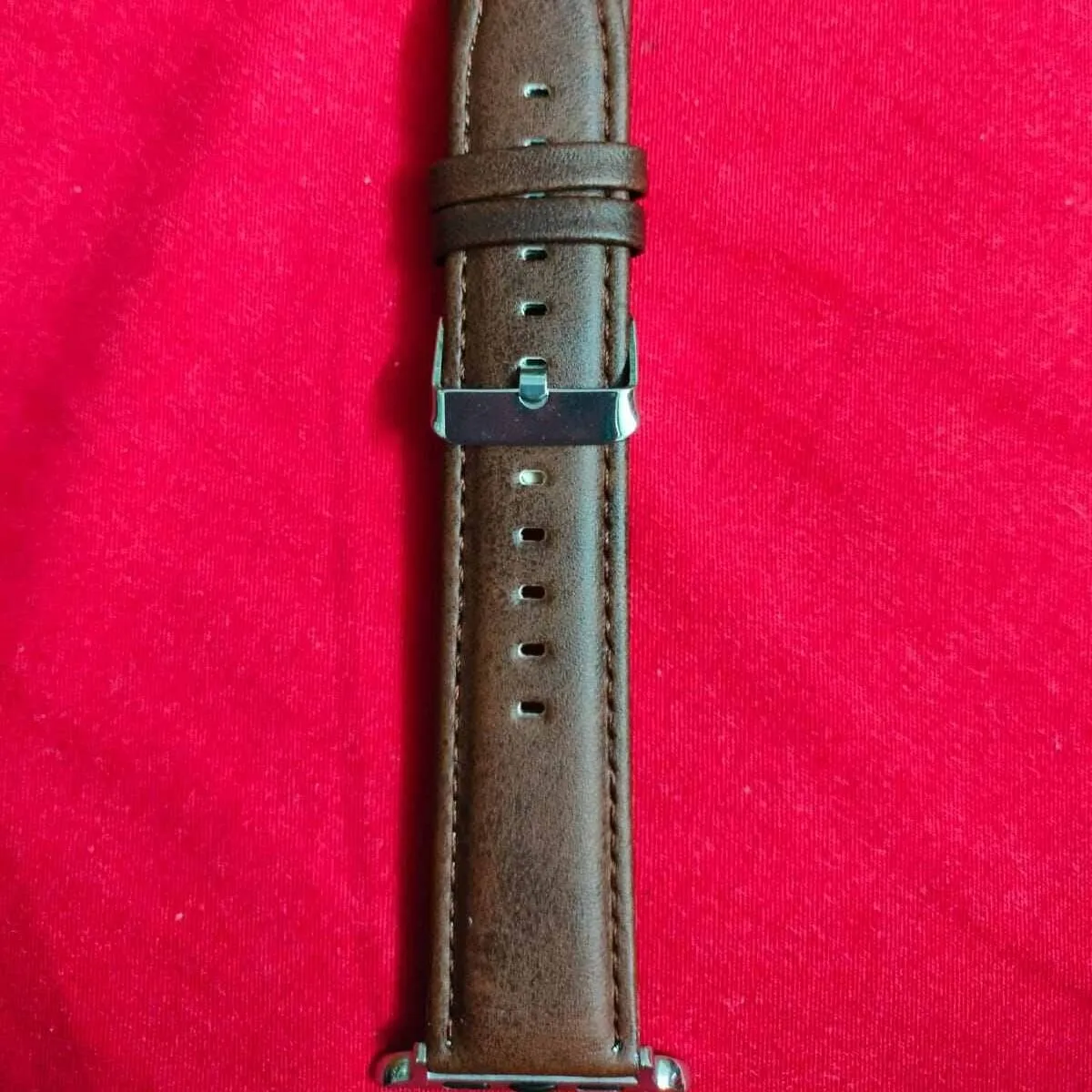 Leather Watchband Soft Material Watch Band Wrist Strap 42mm/44mm/45mm/49mm With Silver Stainless Steel Buckle