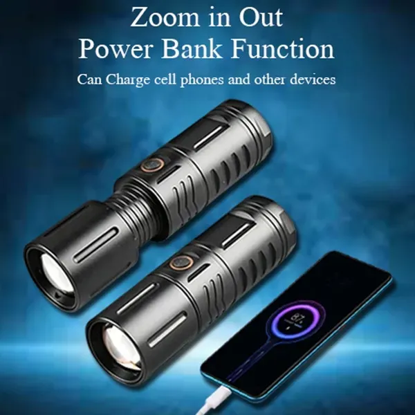 Super power With Power bank USB Rechargeable Emergency LED Torch Light