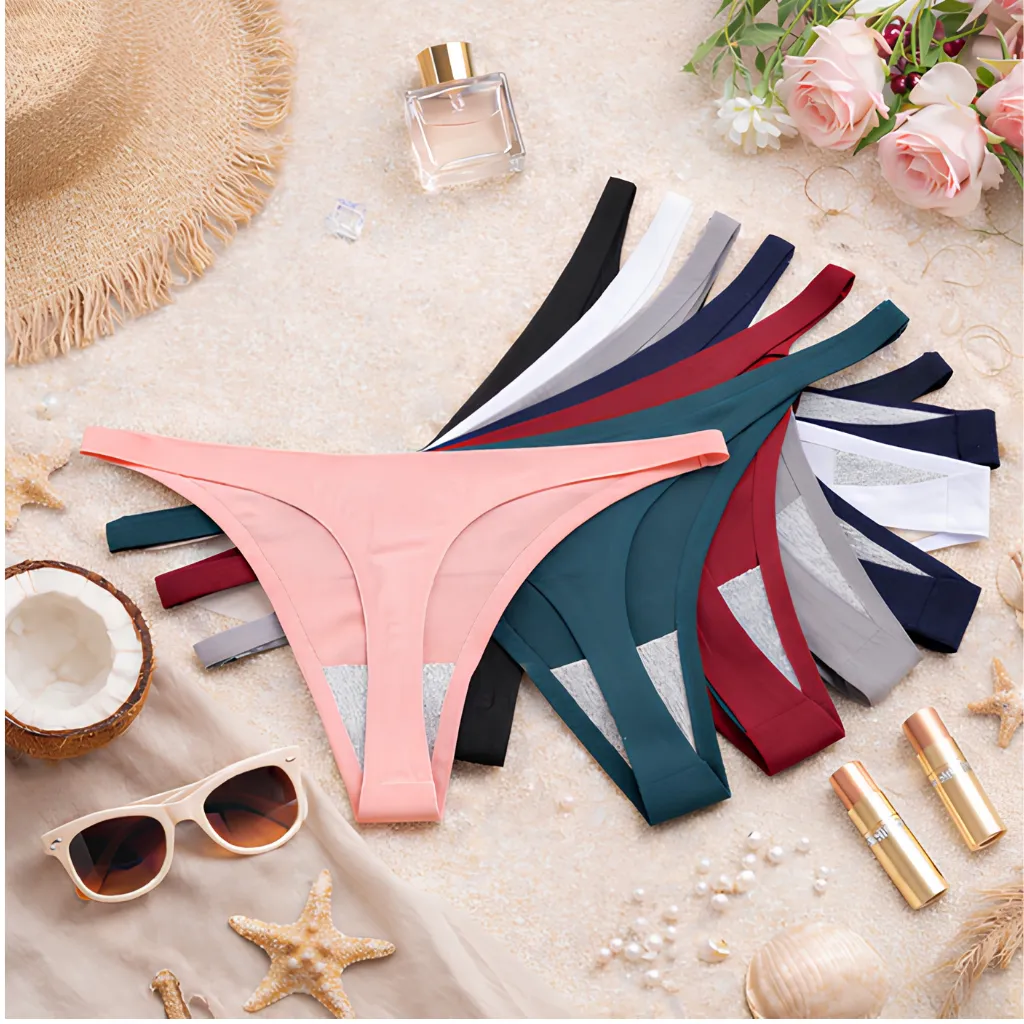 Cross-Border Cotton Exclusive Ice Silk Women Panty - Any Color 2 Pcs