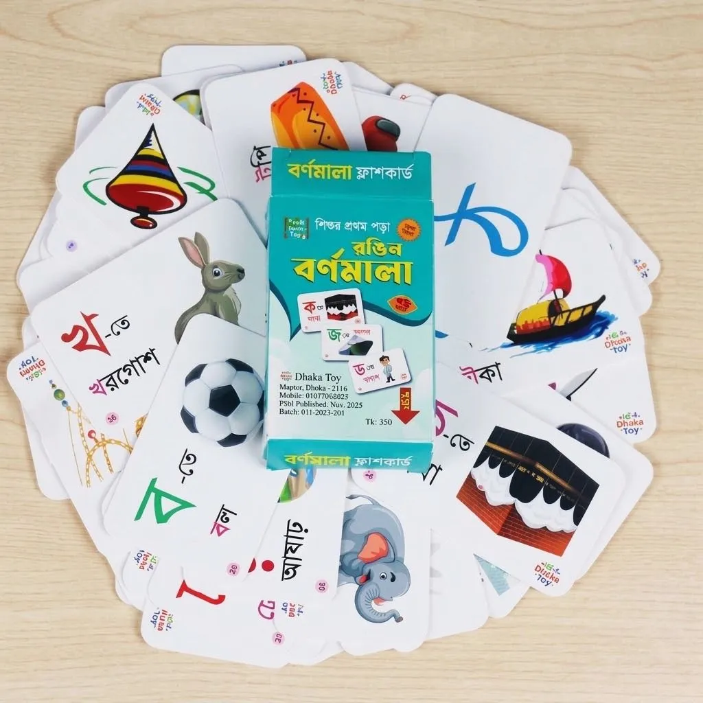 Bengali Alphabet Flashcards For Kids- 56 Cards