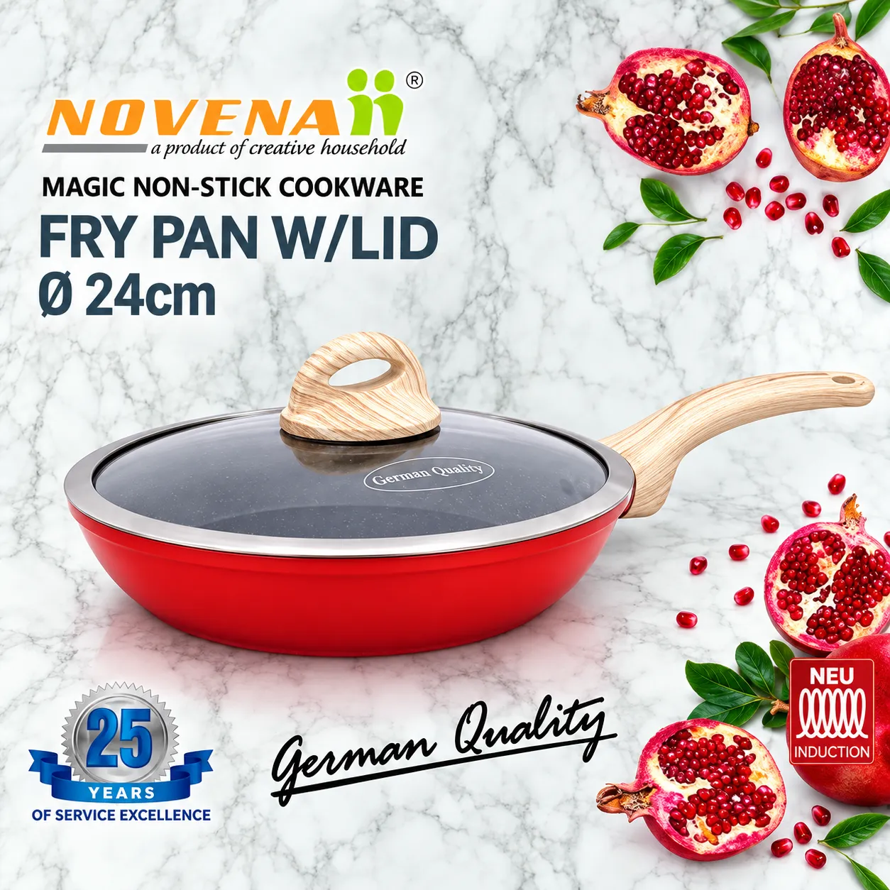 Novena Non stick Marble Fry Pan 24cm