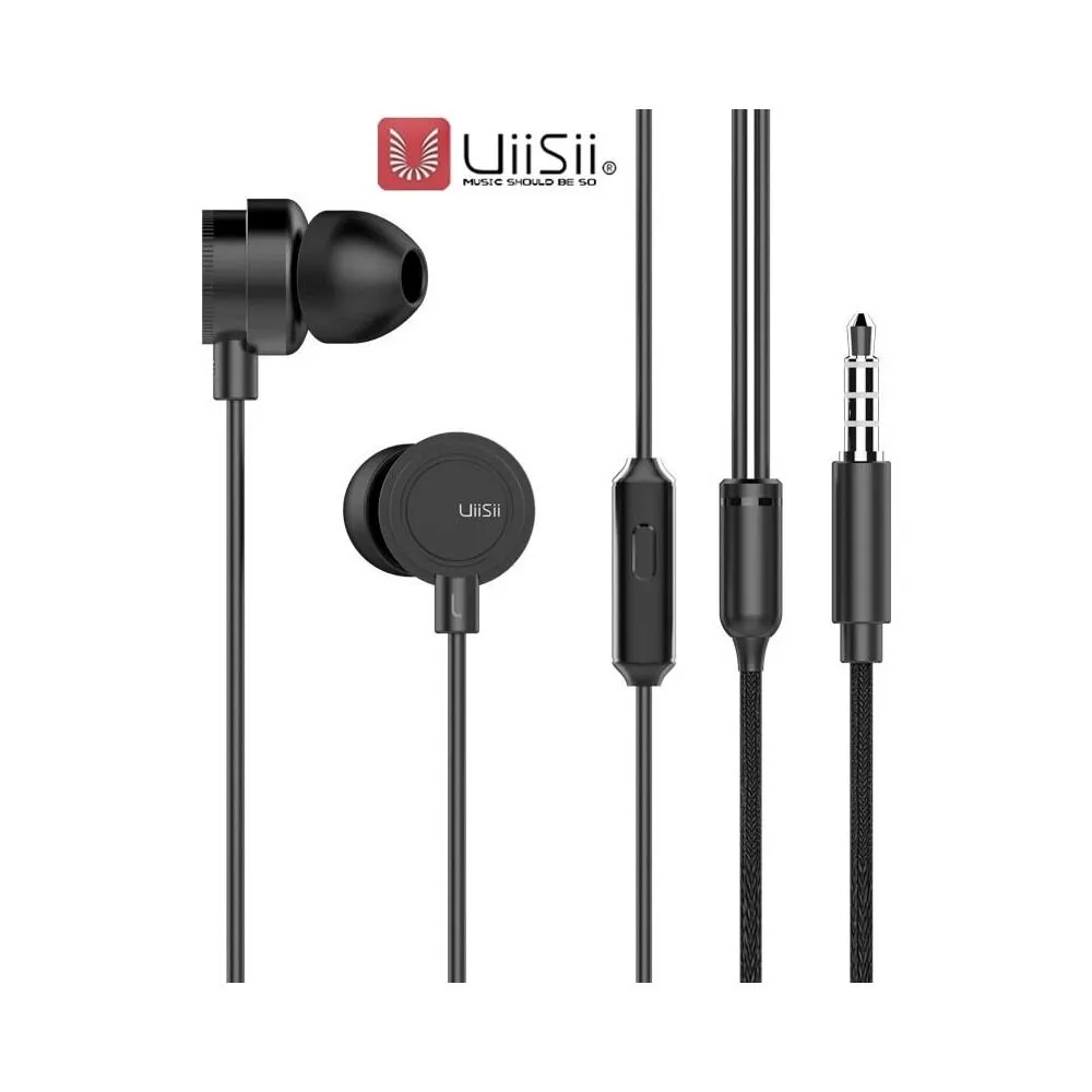 UiiSii HM13 In-Ear Earphone Wired Noise Cancelling Dynamic Heavy Bass Music Metal In-ear with Mic Earphone