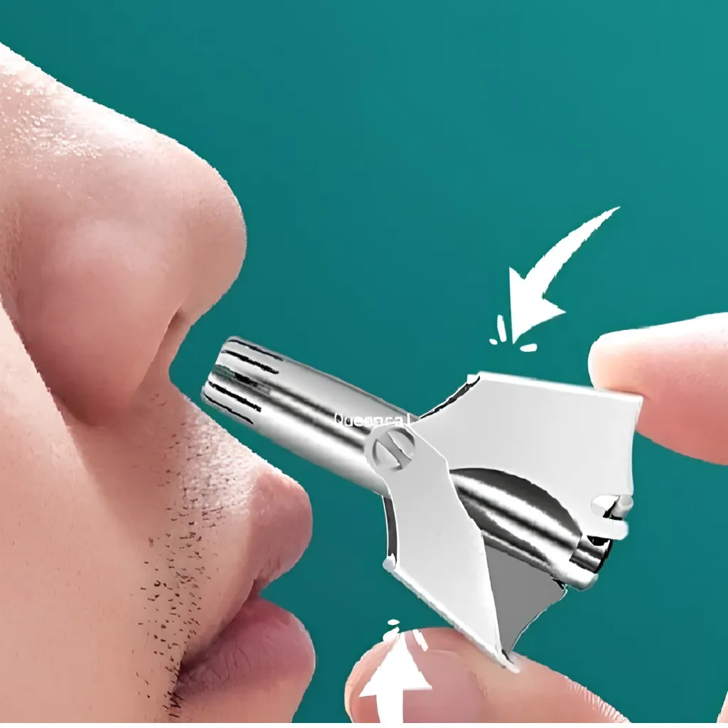 Mini Nose Hair Trimmer For Men. Manual Metal Handle Nose Trimmer For Precise Grooming