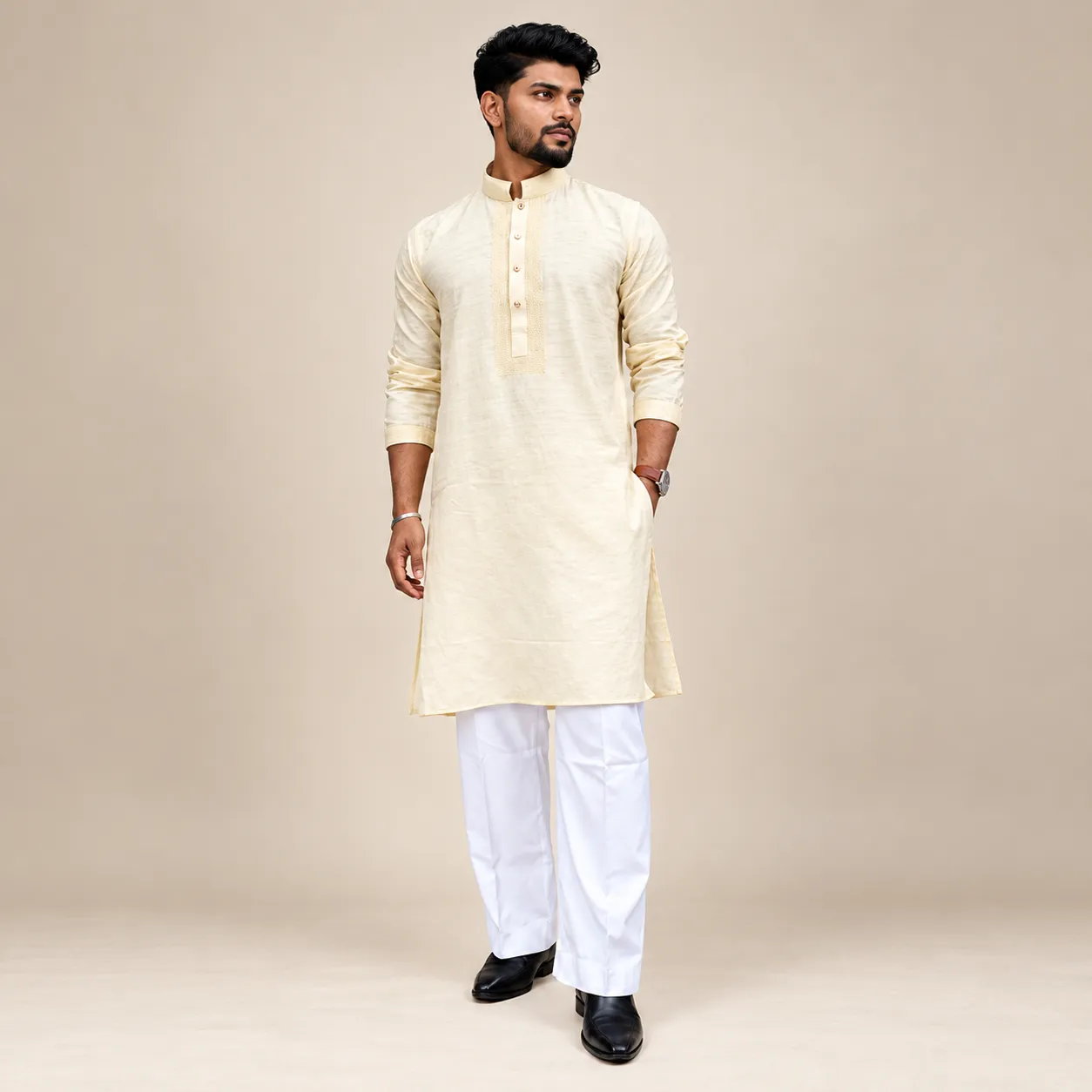 Delhi Soft Khadi Cotton Panjabi for Men