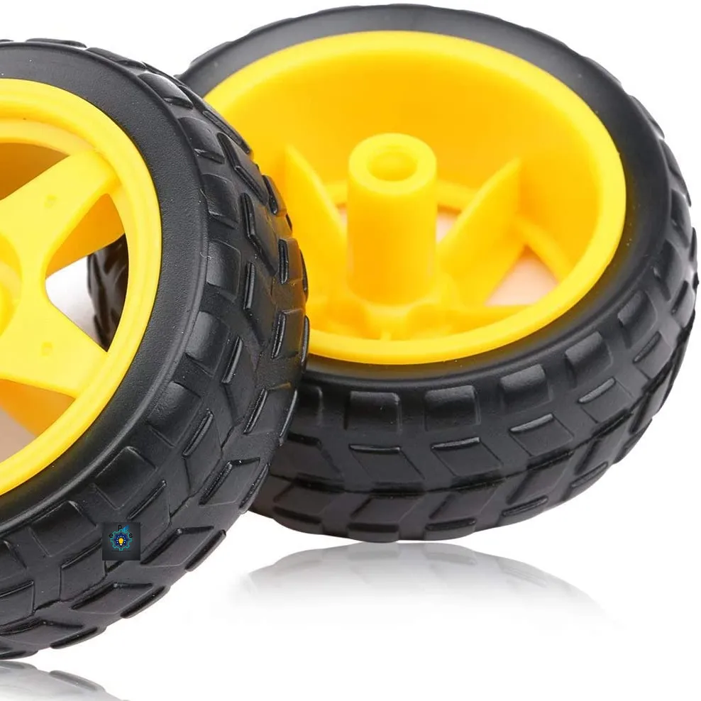 2 Pcs Smart Robot Wheels Car Tyres For Gear Motor