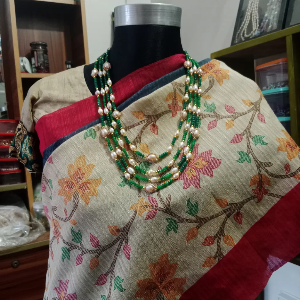 Pearl And Original Stone Combination Necklace