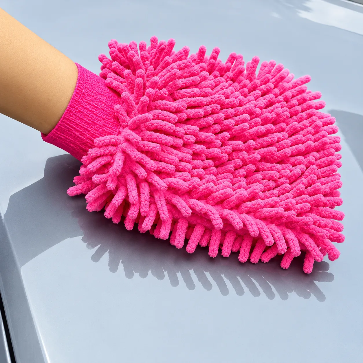 Kitchen Cleaning Cloth Duster Towel Gloves Fleece Sponge Corals Shape pink