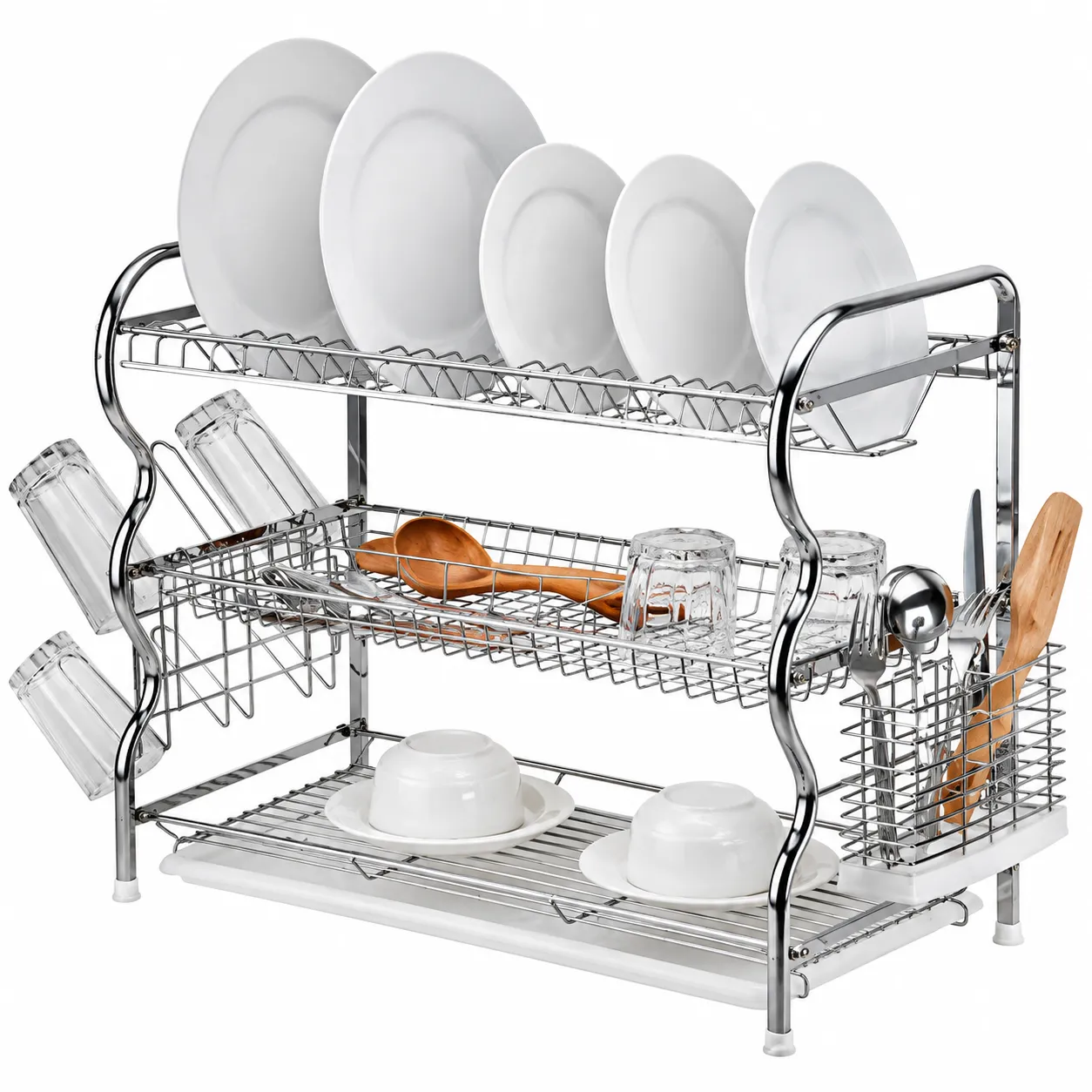 3 Layer Dish Drainer - Silver