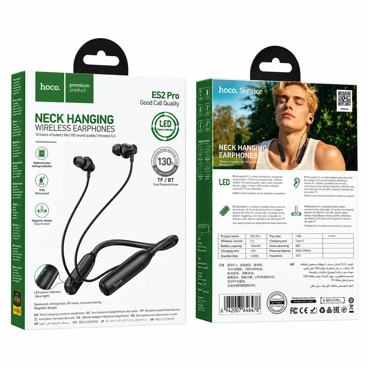 Hoco ES2 Pro 130 Hours Backup Neckband Latest