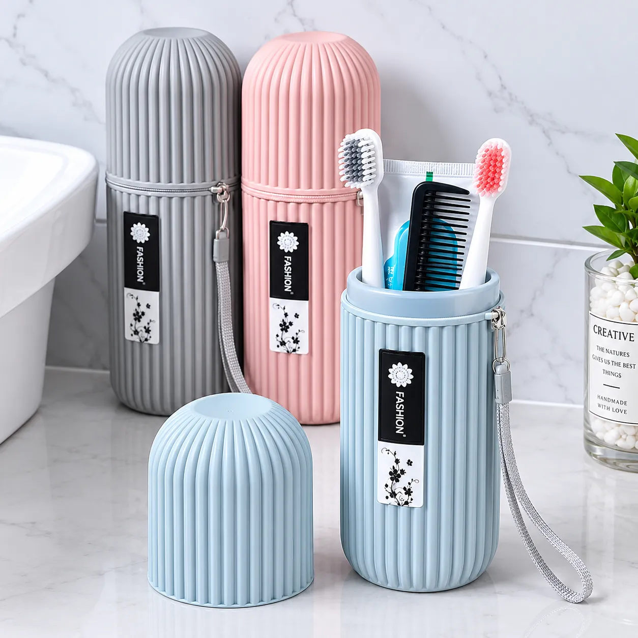  Portable Toothbrush & Toothpaste Holder for Travel, Keeps Your Dental Essentials Clean, Protected, Organized, and Easy to Carry Anywhere.